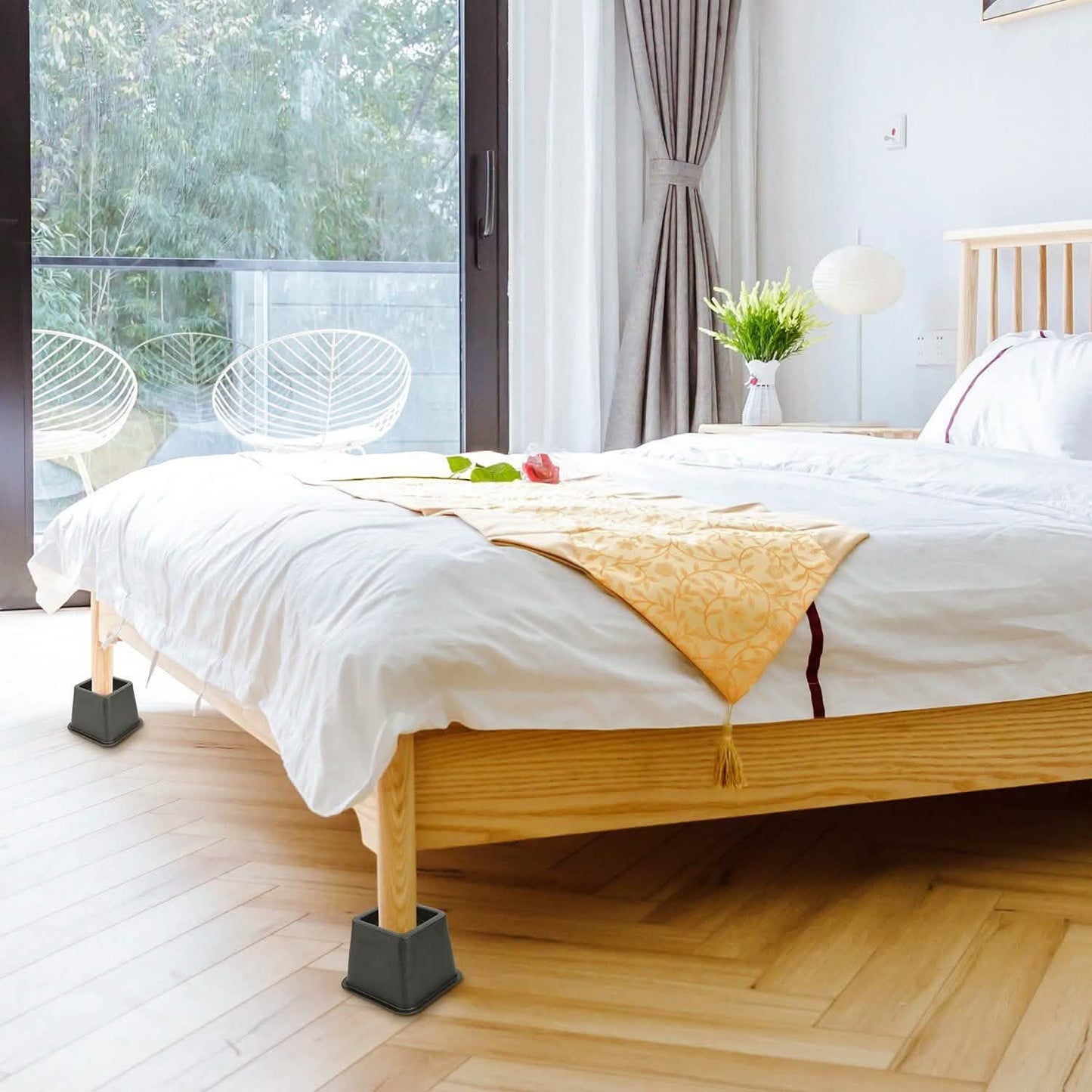 8-Pieces: Furniture Risers Home Improvement - Tophatter Daily Deals