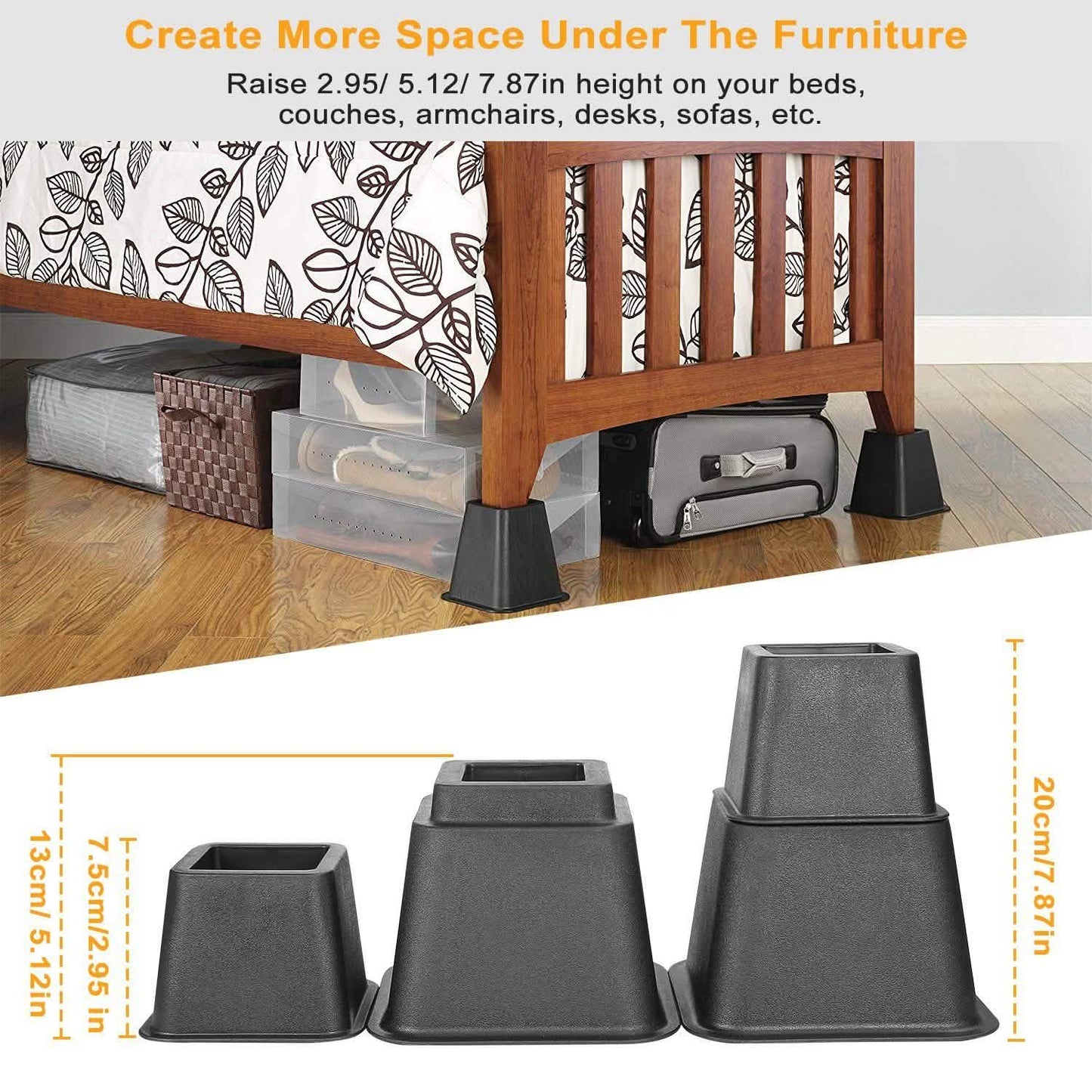 8-Pieces: Furniture Risers Home Improvement - Tophatter Daily Deals