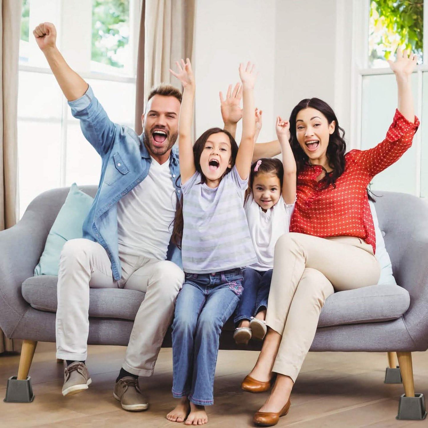 8-Pieces: Furniture Risers Home Improvement - Tophatter Daily Deals