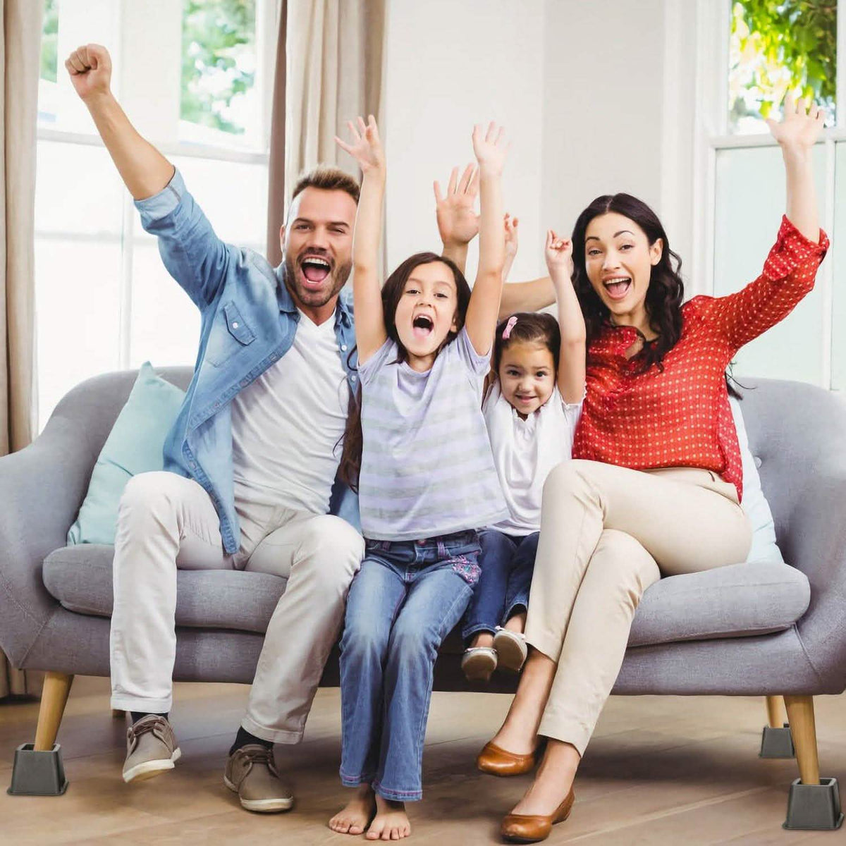 8-Pieces: Furniture Risers Home Improvement - Tophatter Daily Deals