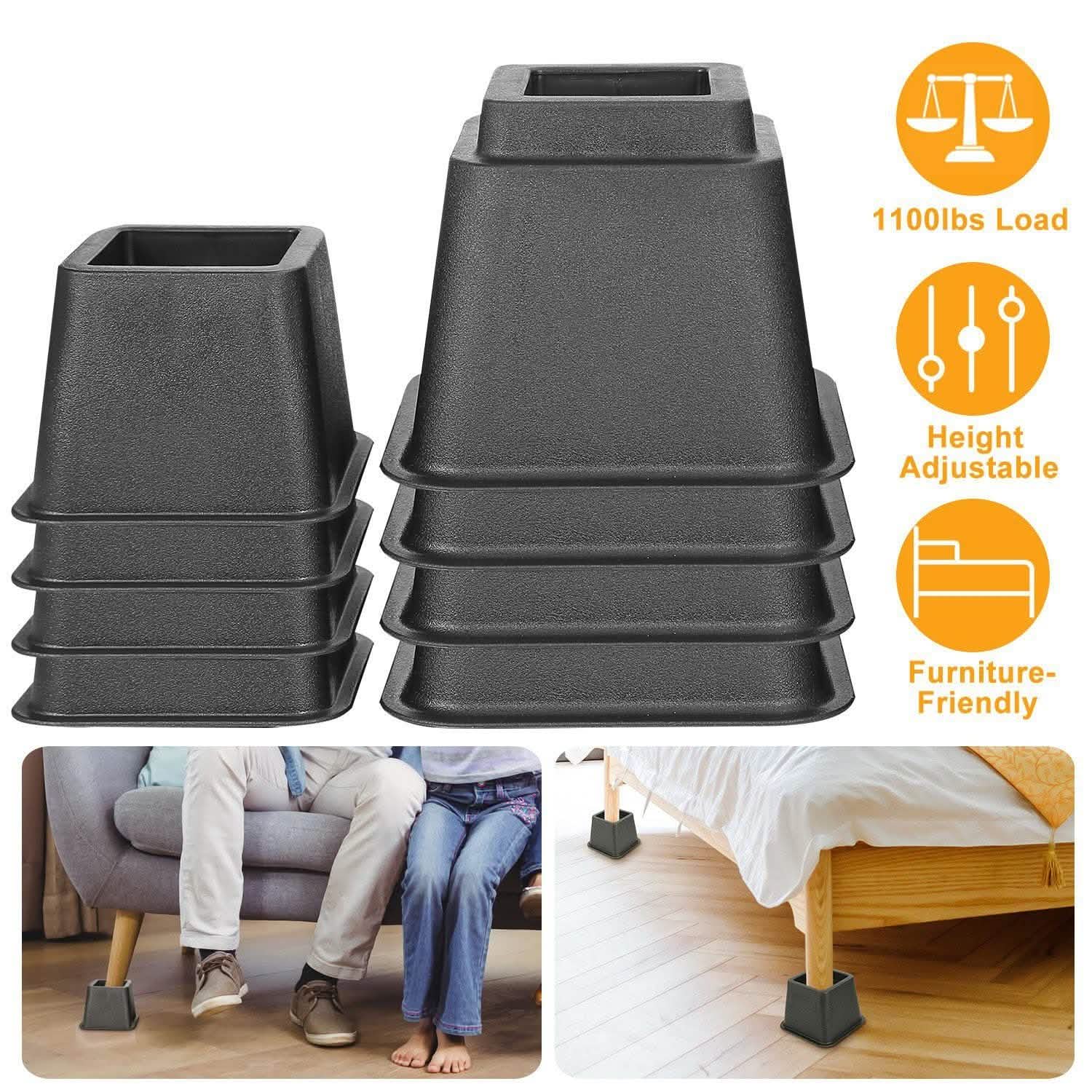 8-Pieces: Furniture Risers Home Improvement - Tophatter Daily Deals