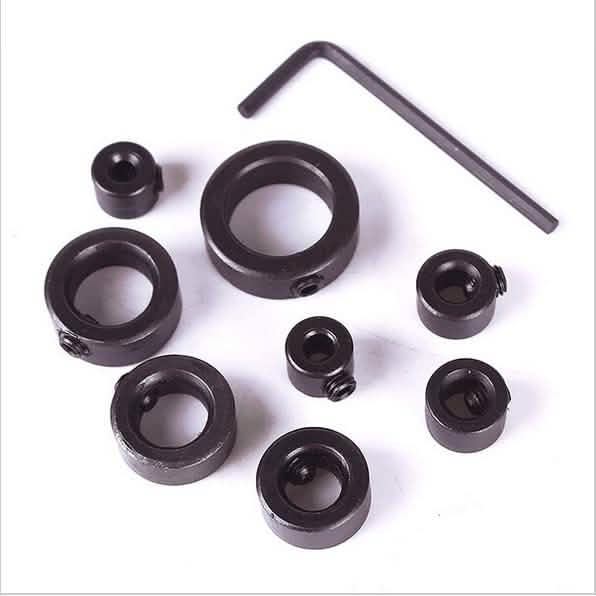 8-Pieces Set: Woodworking Drill Bit Depth Stop Collars Ring Positioner Home Improvement - Tophatter Daily Deals