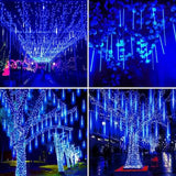 8-Pieces: Waterproof LED Meteor Shower Rain Lights String & Fairy Lights - Tophatter Daily Deals