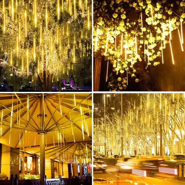 8-Pieces: Waterproof LED Meteor Shower Rain Lights String & Fairy Lights - Tophatter Daily Deals