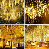 8-Pieces: Waterproof LED Meteor Shower Rain Lights String & Fairy Lights - Tophatter Daily Deals