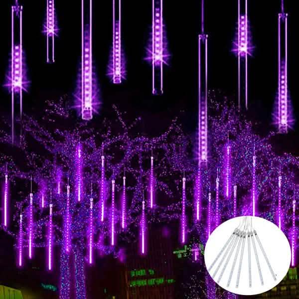 8-Pieces: Waterproof LED Meteor Shower Rain Lights String & Fairy Lights - Tophatter Daily Deals