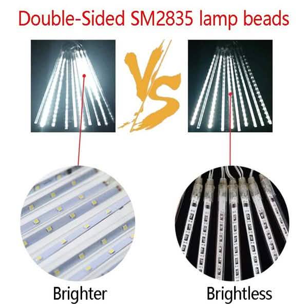 8-Pieces: Waterproof LED Meteor Shower Rain Lights String & Fairy Lights - Tophatter Daily Deals