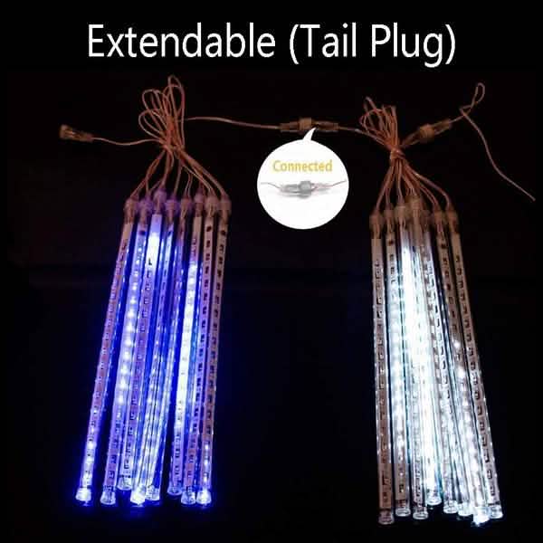 8-Pieces: Waterproof LED Meteor Shower Rain Lights String & Fairy Lights - Tophatter Daily Deals
