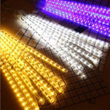 8-Pieces: Waterproof LED Meteor Shower Rain Lights String & Fairy Lights - Tophatter Daily Deals