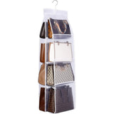 8 Pocket Hanging Purse Organizer Handbag Storage Hanger White Storage & Organization - Tophatter Daily Deals