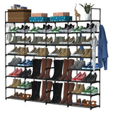 8-Tier Shoe Rack Metal Shoe Storage Shelf 4-Row Storage & Organization - Tophatter Daily Deals
