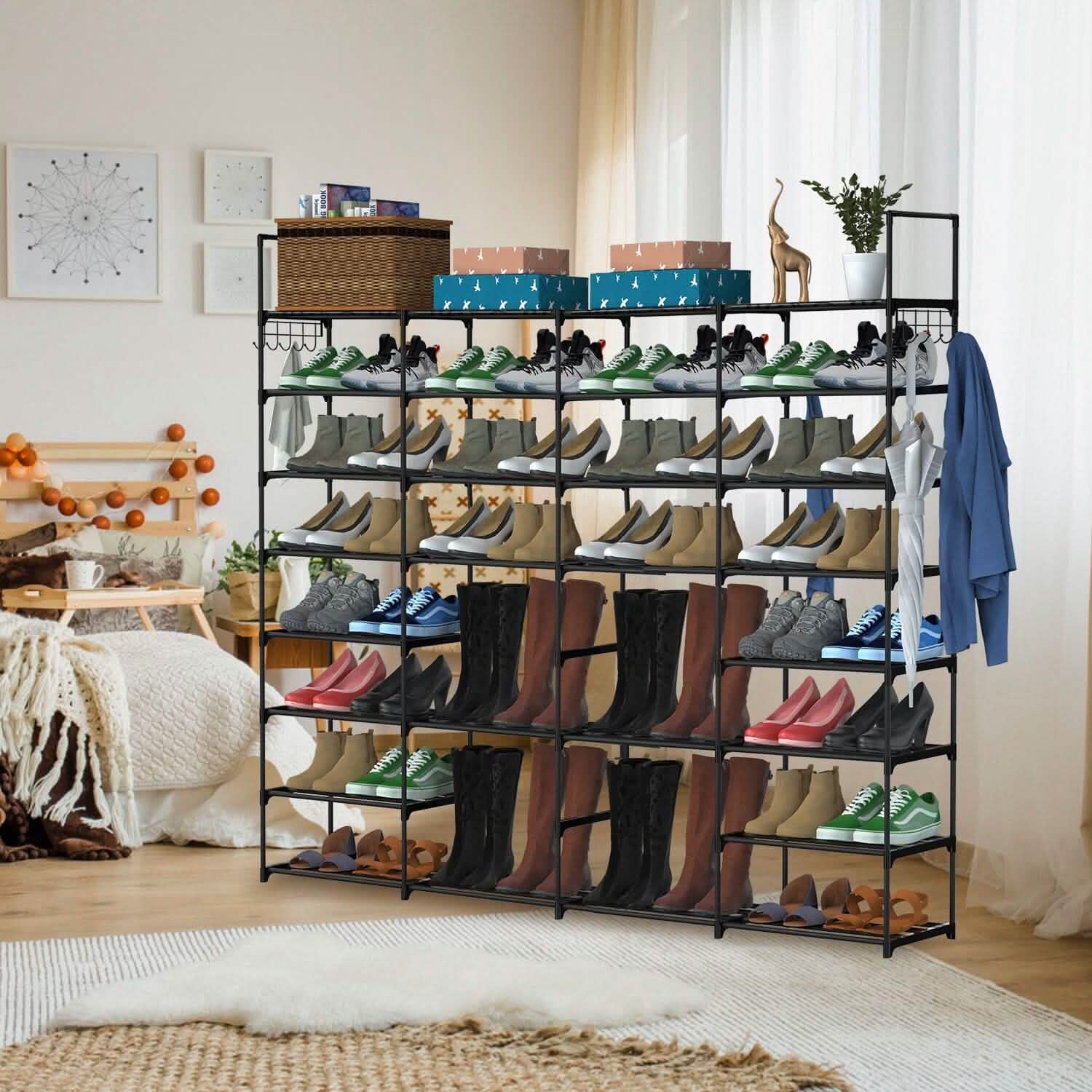8-Tier Shoe Rack Metal Shoe Storage Shelf Storage & Organization - Tophatter Daily Deals