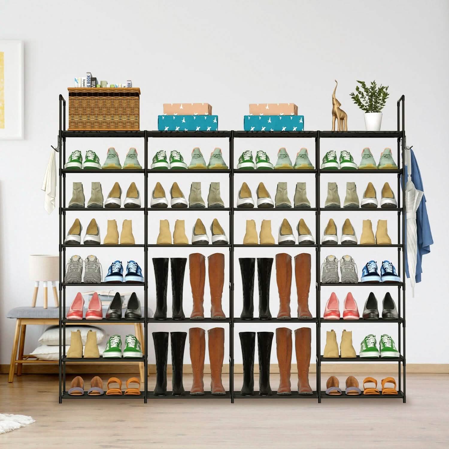 8-Tier Shoe Rack Metal Shoe Storage Shelf Storage & Organization - Tophatter Daily Deals