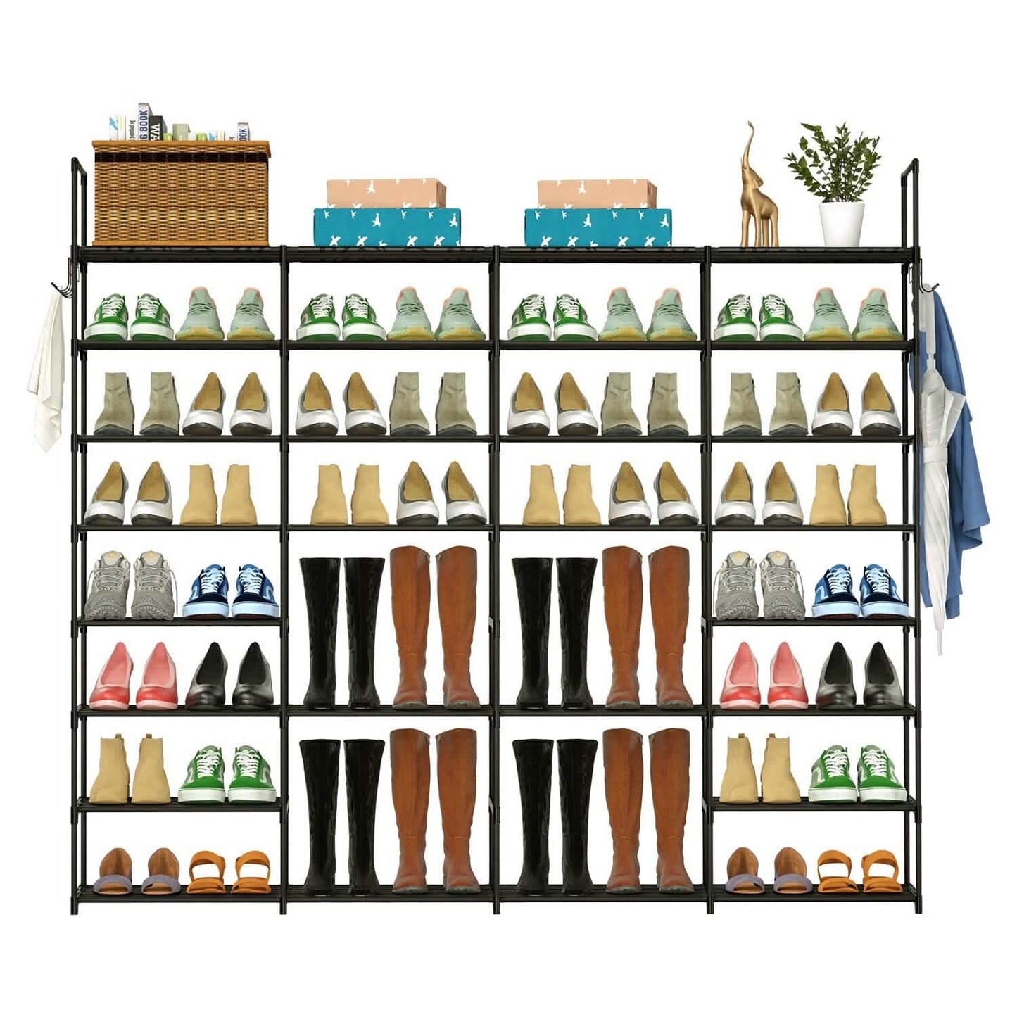 8-Tier Shoe Rack Metal Shoe Storage Shelf Storage & Organization - Tophatter Daily Deals