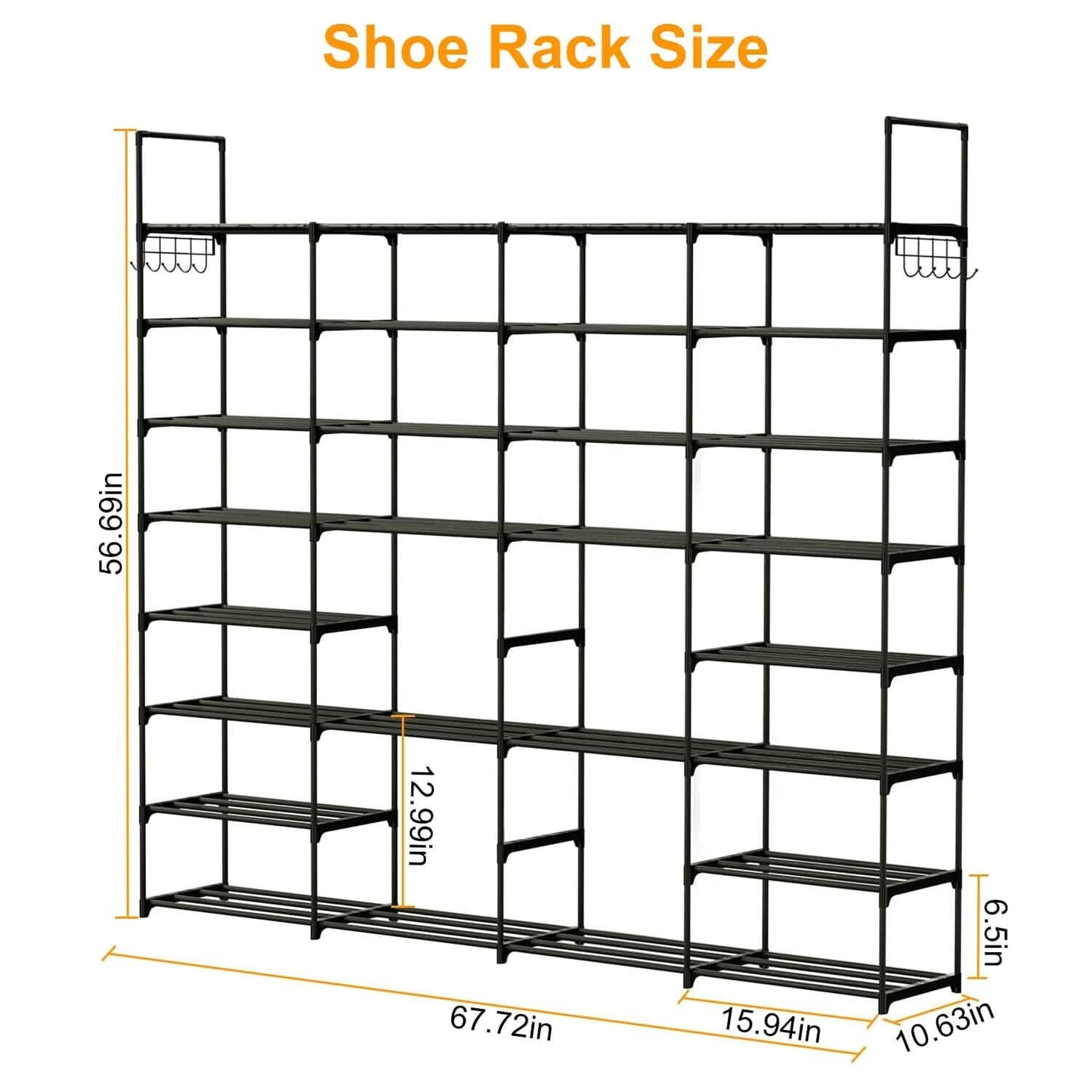 8-Tier Shoe Rack Metal Shoe Storage Shelf Storage & Organization - Tophatter Daily Deals