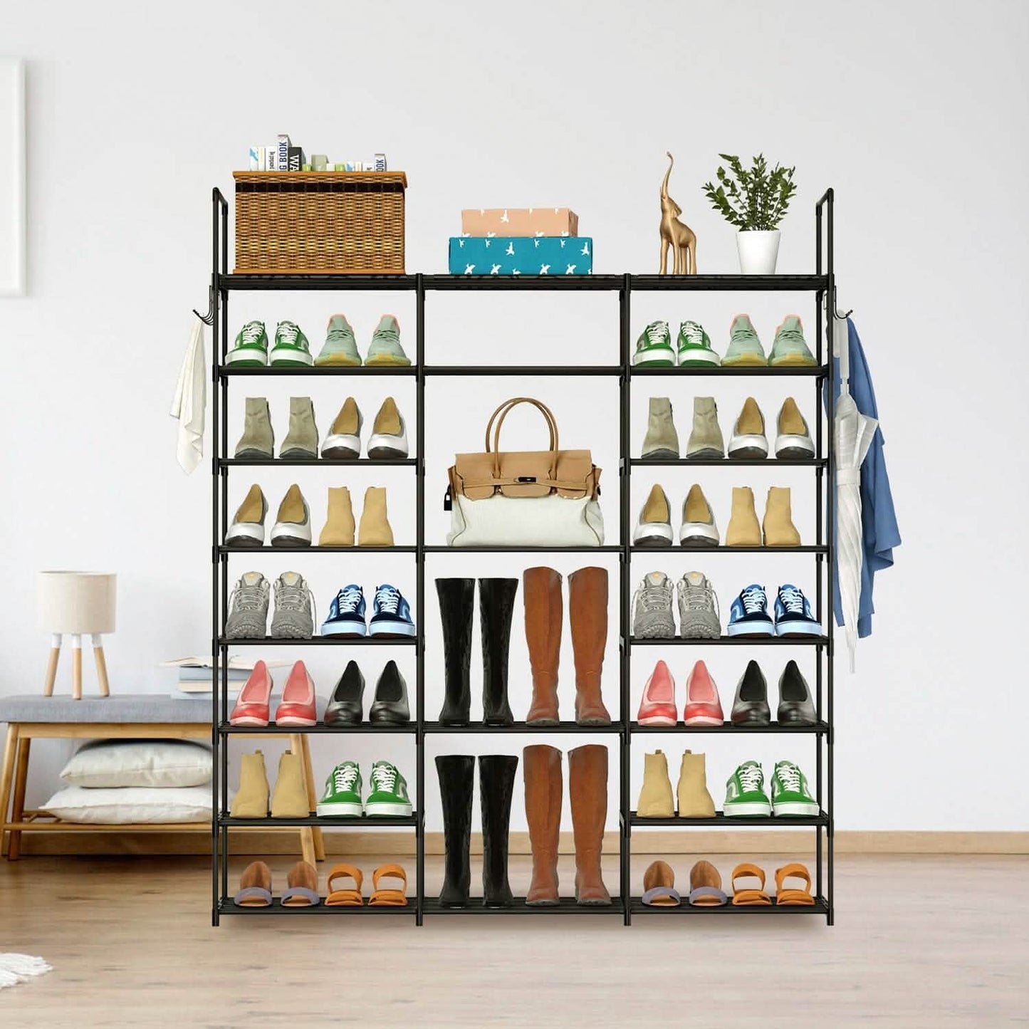 8-Tier Shoe Rack Metal Shoe Storage Shelf Storage & Organization - Tophatter Daily Deals
