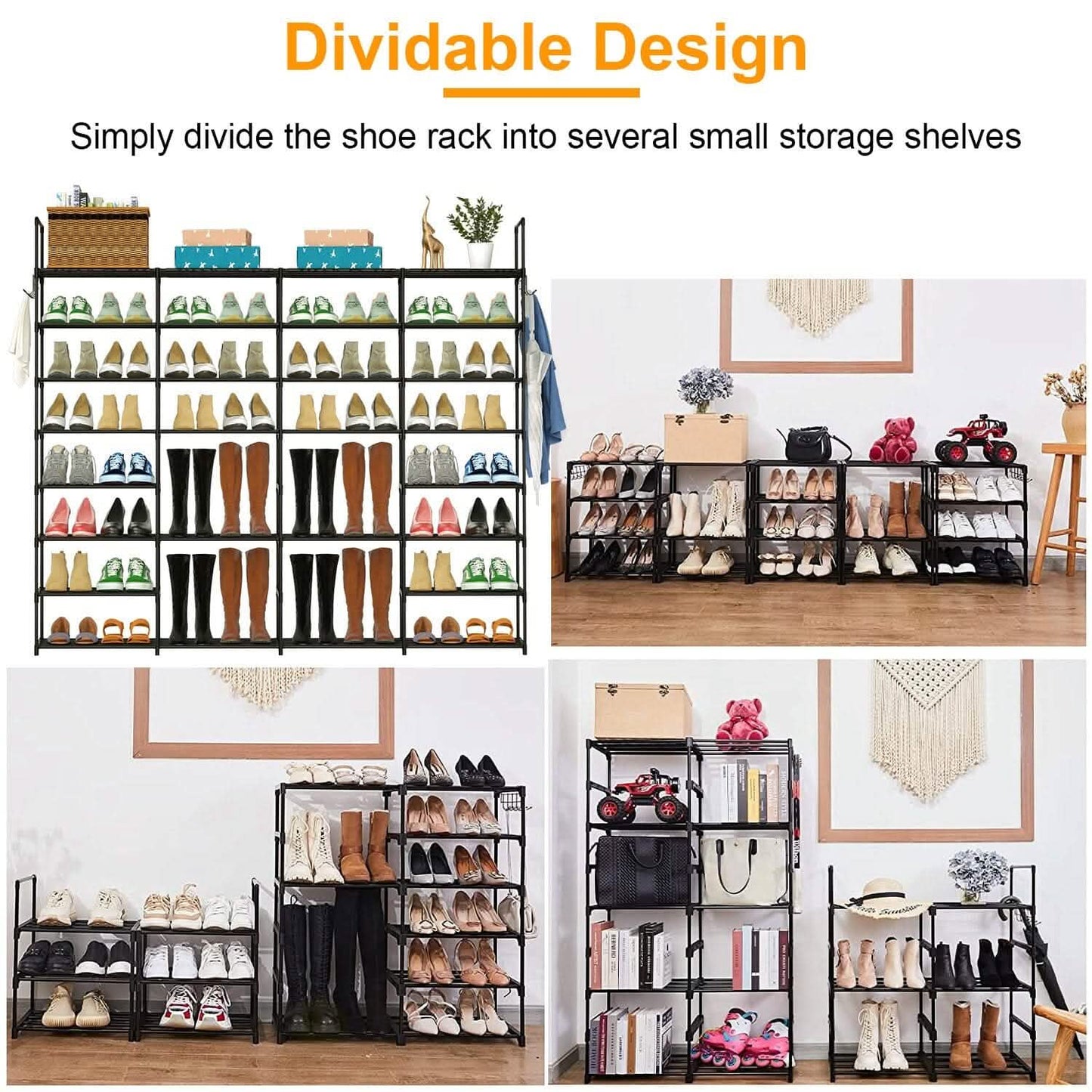 8-Tier Shoe Rack Metal Shoe Storage Shelf Storage & Organization - Tophatter Daily Deals