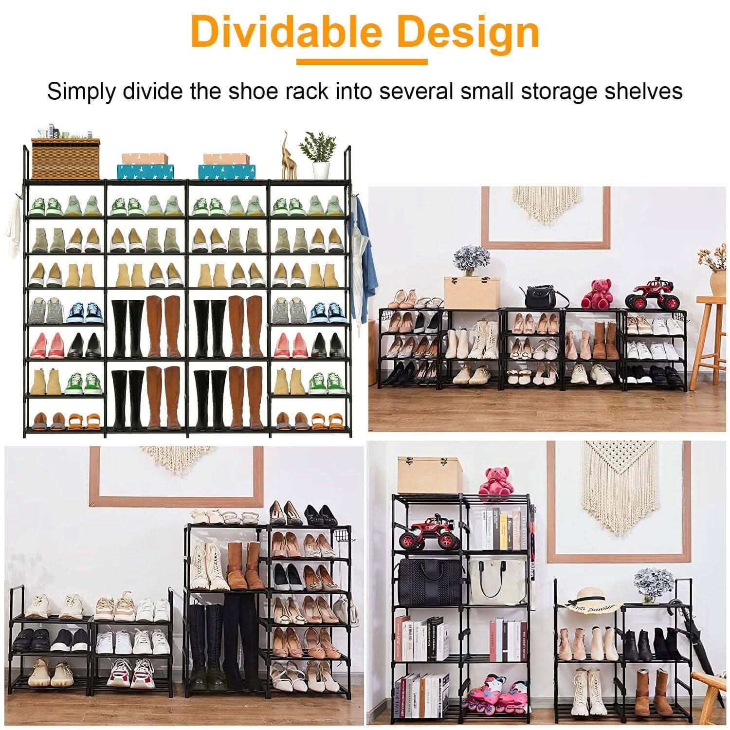 8-Tier Shoe Rack Metal Shoe Storage Shelf Storage & Organization - Tophatter Daily Deals