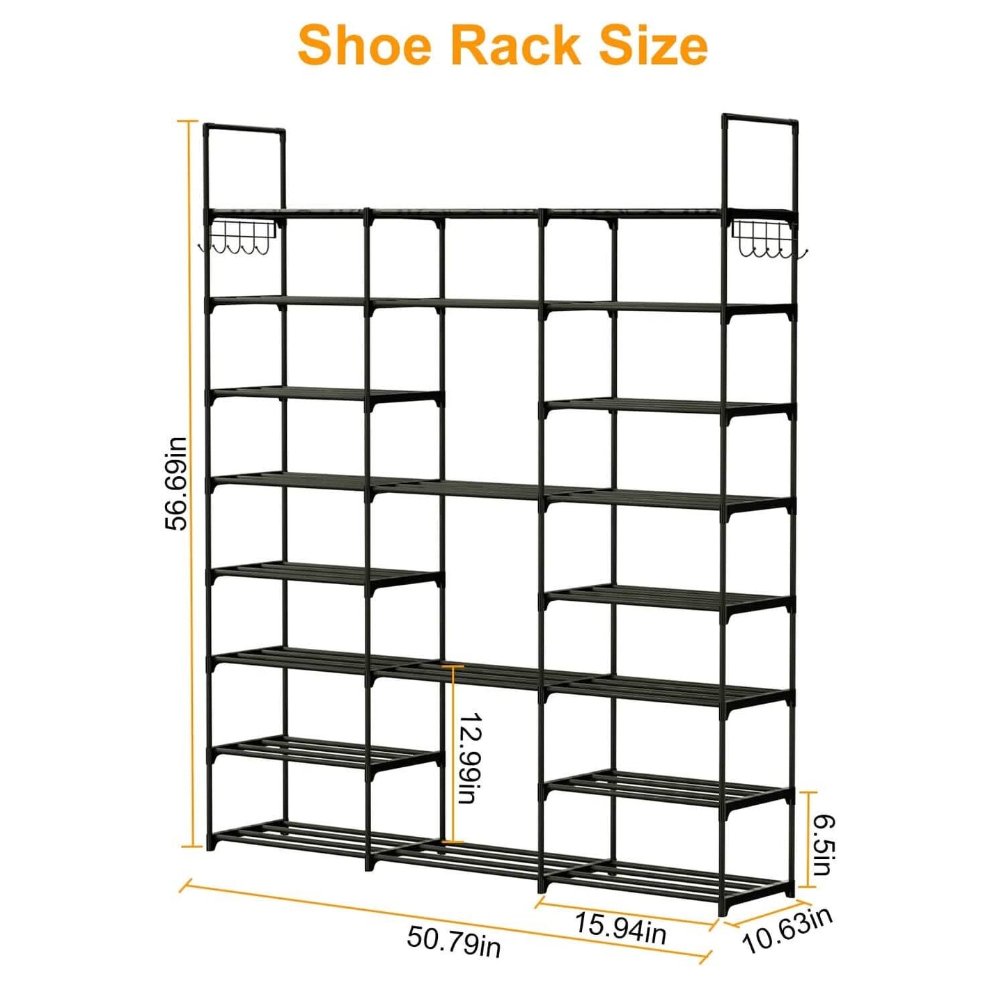 8-Tier Shoe Rack Metal Shoe Storage Shelf Storage & Organization - Tophatter Daily Deals