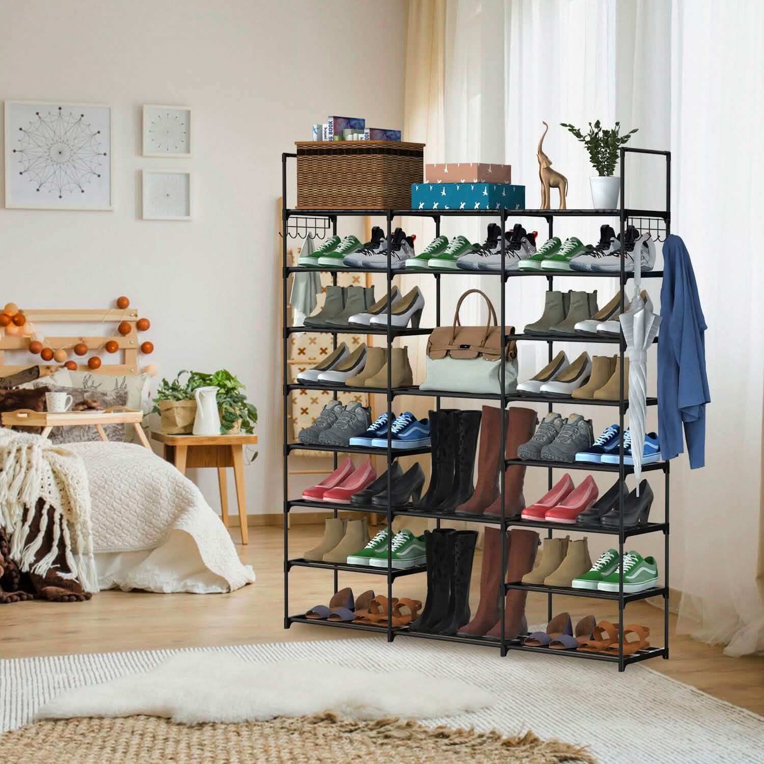 8-Tier Shoe Rack Metal Shoe Storage Shelf Storage & Organization - Tophatter Daily Deals