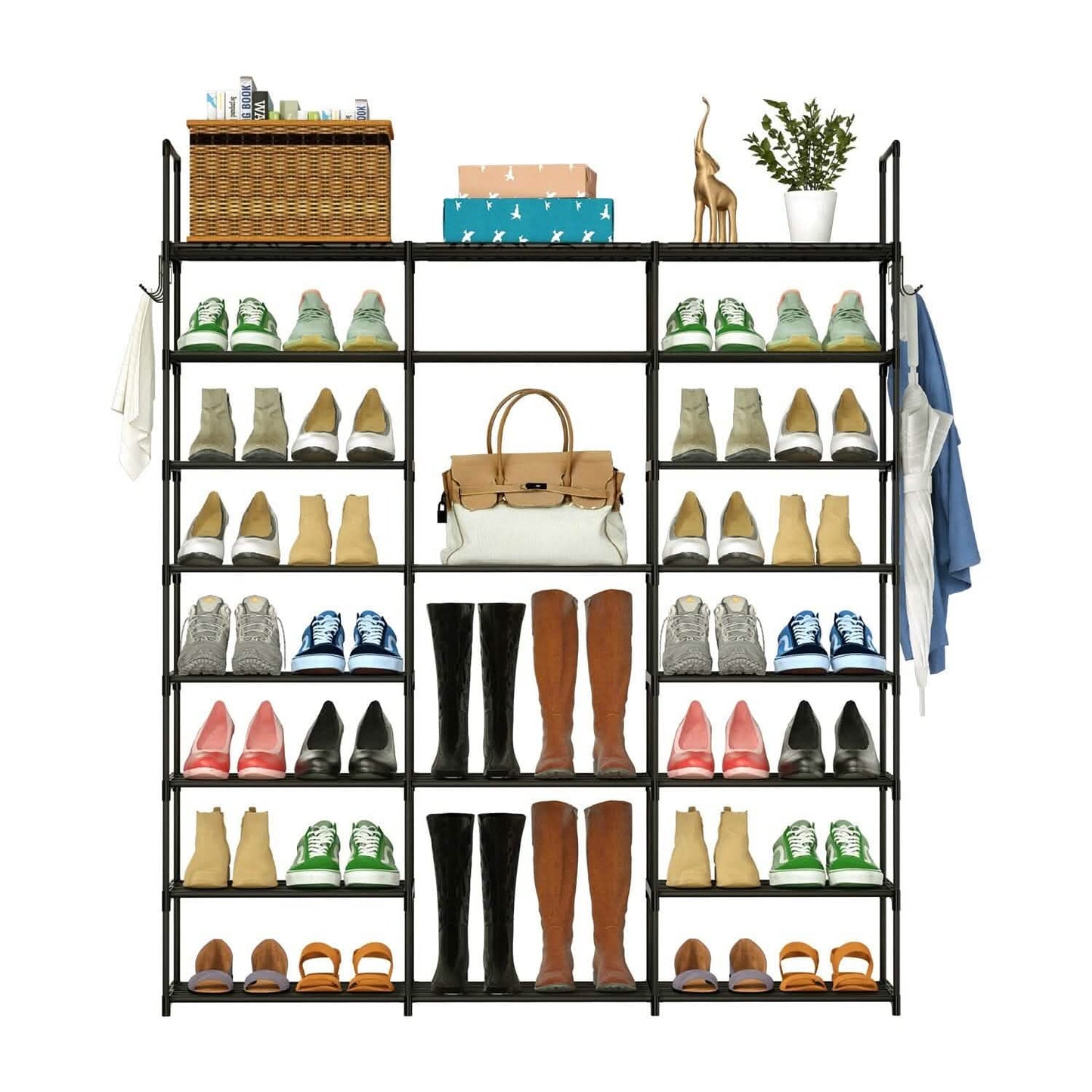 8-Tier Shoe Rack Metal Shoe Storage Shelf Storage & Organization - Tophatter Daily Deals