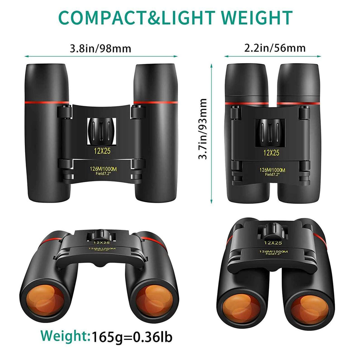 8 x 21 Small Pocket Binoculars Compact Outdoor Recreation - Tophatter Daily Deals