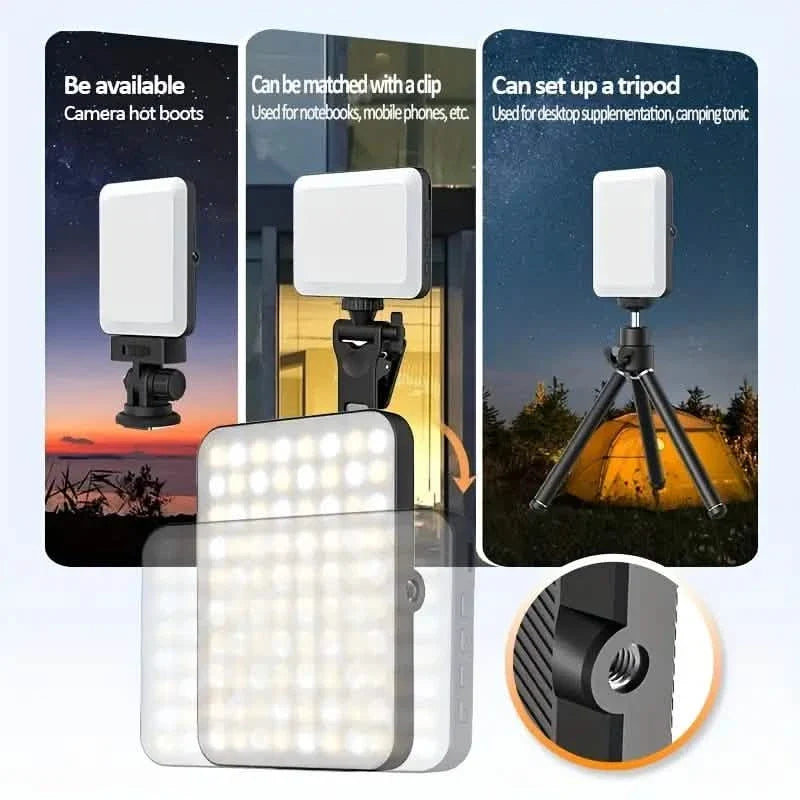 80 LED Clip-On Rechargeable Selfie Ring Light Indoor Lighting - Tophatter Daily Deals