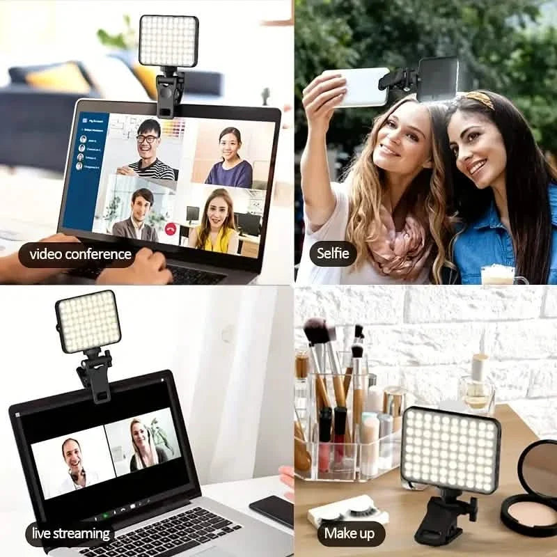 80 LED Clip-On Rechargeable Selfie Ring Light Indoor Lighting - Tophatter Daily Deals