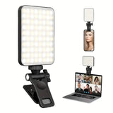 80 LED Clip-On Rechargeable Selfie Ring Light Indoor Lighting - Tophatter Daily Deals
