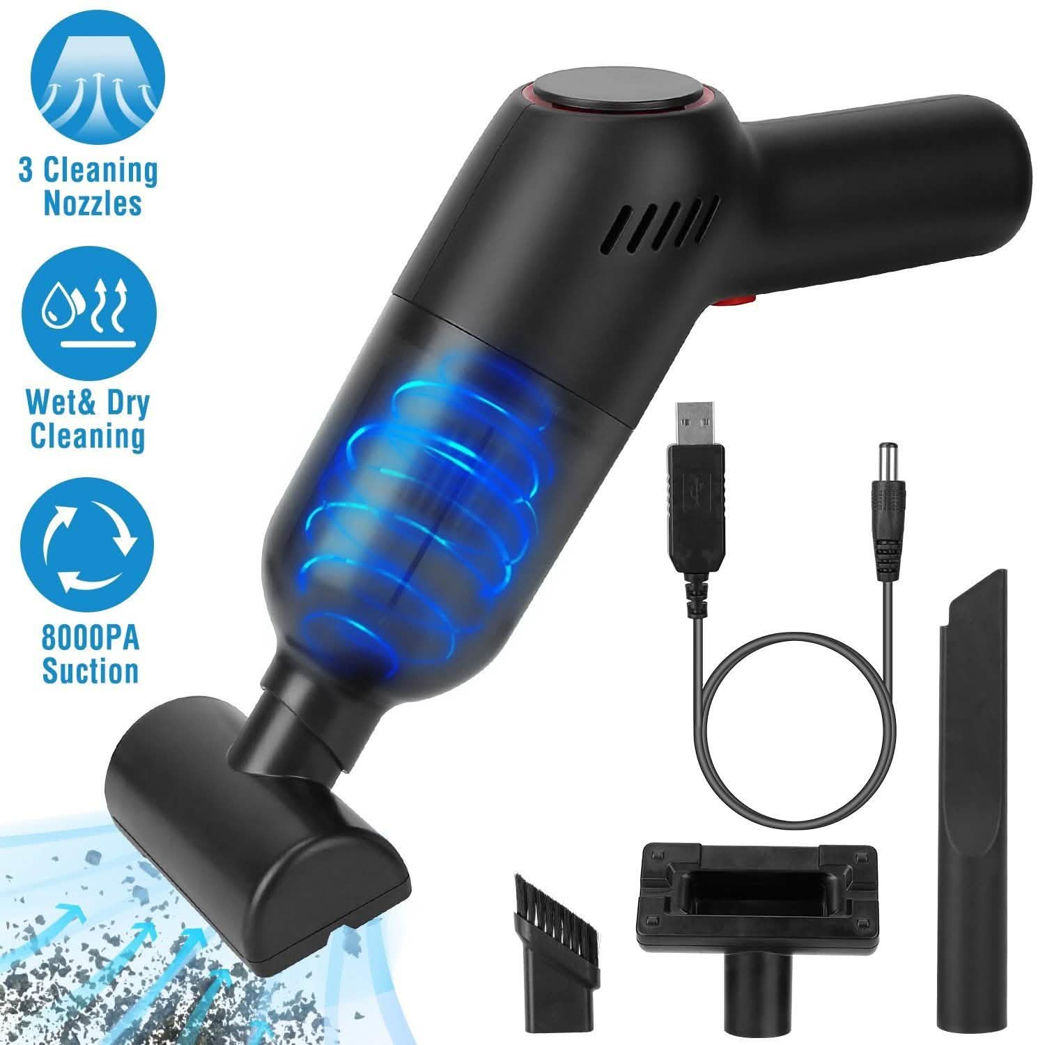 8000Pa Portable Handheld Vacuum Cleaner Household Appliances - Tophatter Daily Deals