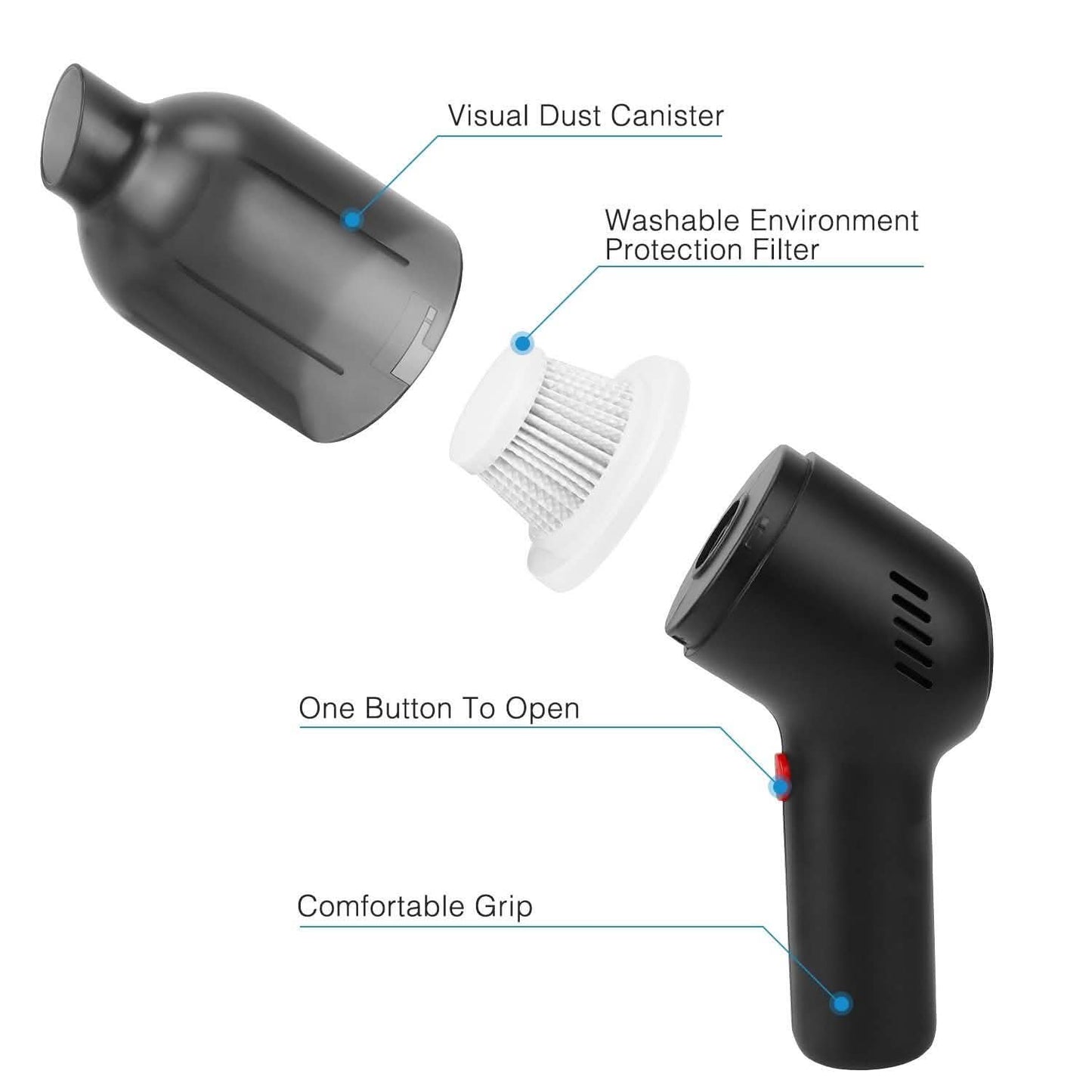 8000Pa Portable Handheld Vacuum Cleaner Household Appliances - Tophatter Daily Deals
