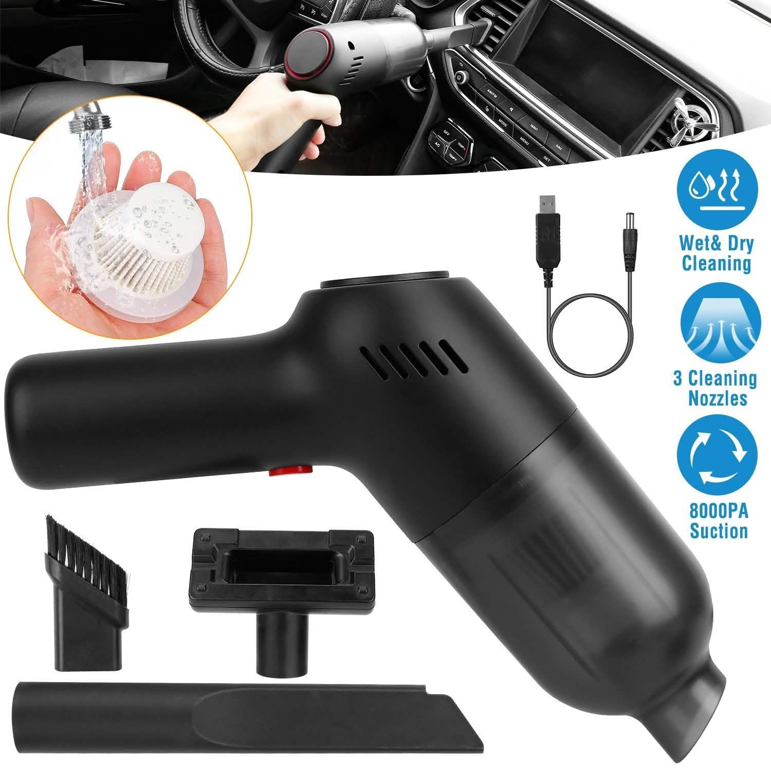 8000Pa Portable Handheld Vacuum Cleaner Household Appliances - Tophatter Daily Deals