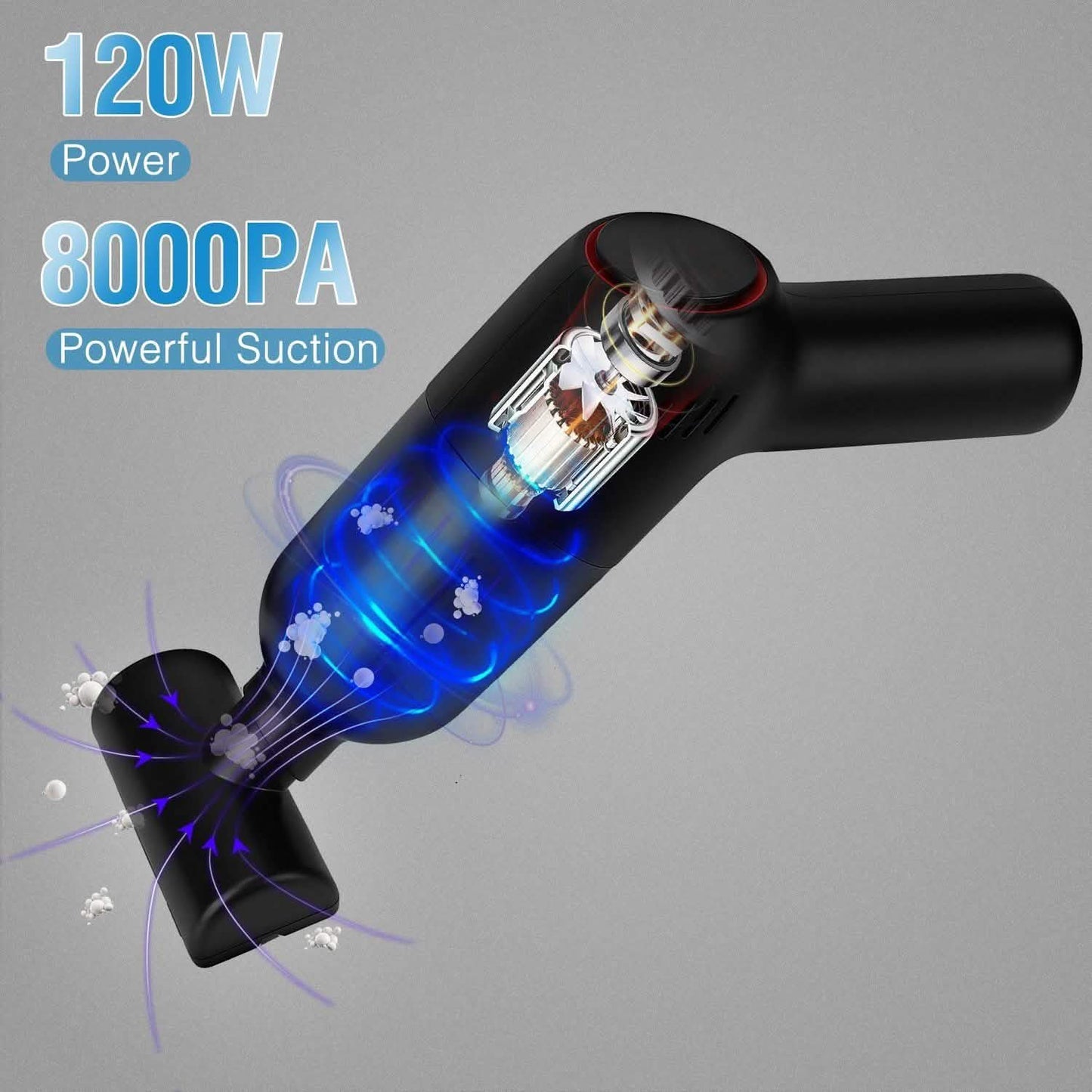 8000Pa Portable Handheld Vacuum Cleaner Household Appliances - Tophatter Daily Deals