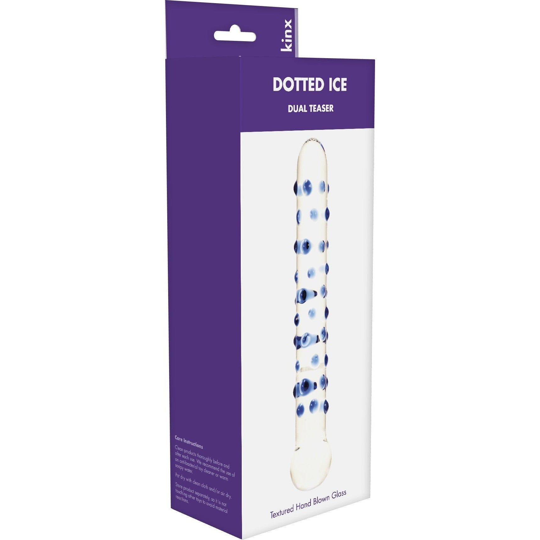 Kinx Dotted Ice Dual Teaser Hand-Blown Glass Dildo Dildo - Tophatter Daily Deals