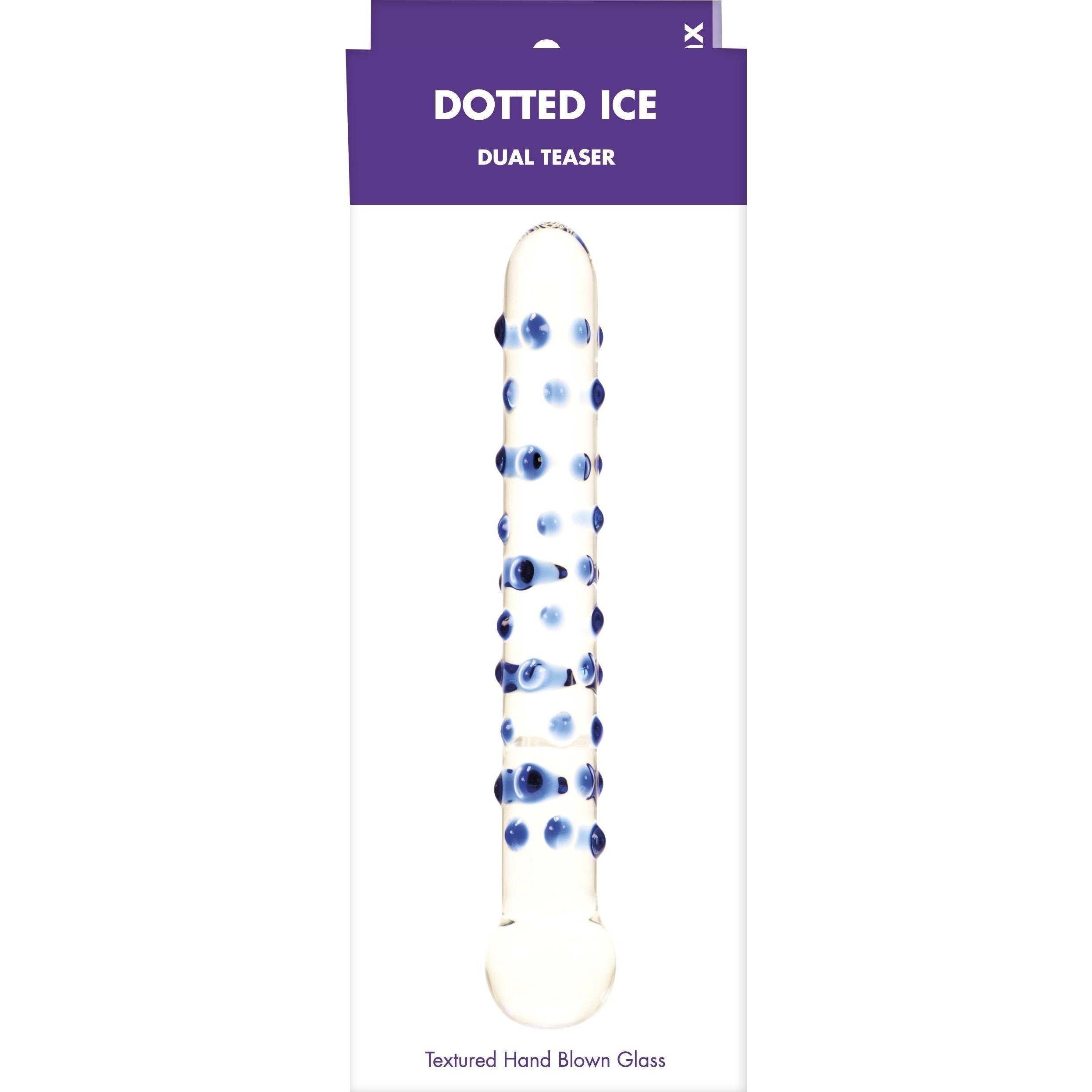 Kinx Dotted Ice Dual Teaser Hand-Blown Glass Dildo Dildo - Tophatter Daily Deals