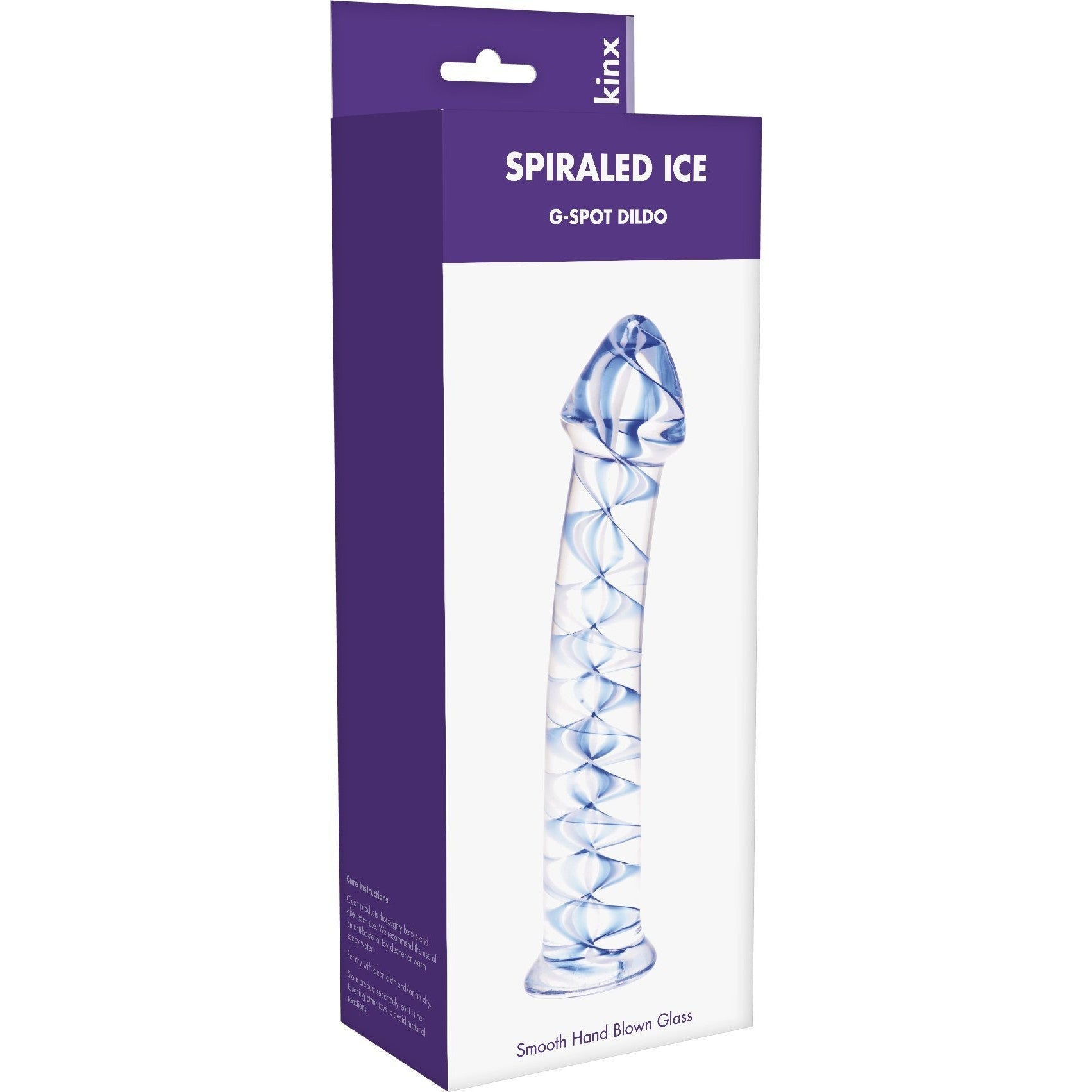 Kinx Spiralled Ice G-Spot Glass Dildo Dildo - Tophatter Daily Deals