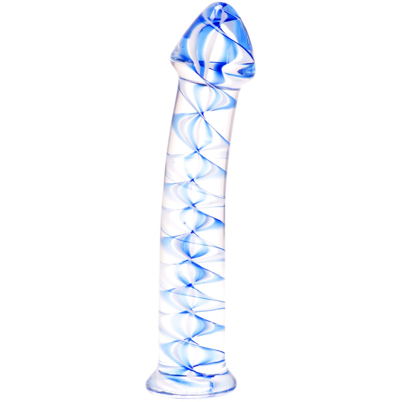 Kinx Spiralled Ice G-Spot Glass Dildo Dildo - Tophatter Daily Deals