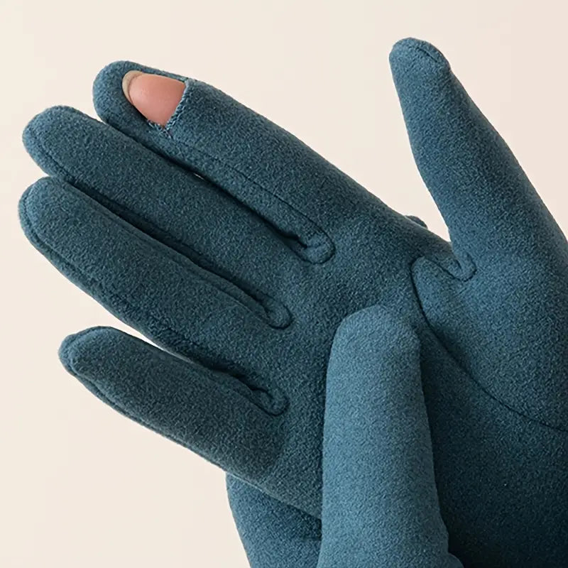 Insulating Women's Gloves - Fur Cuff, Suede, For Commuting - Tophatter Daily Deals