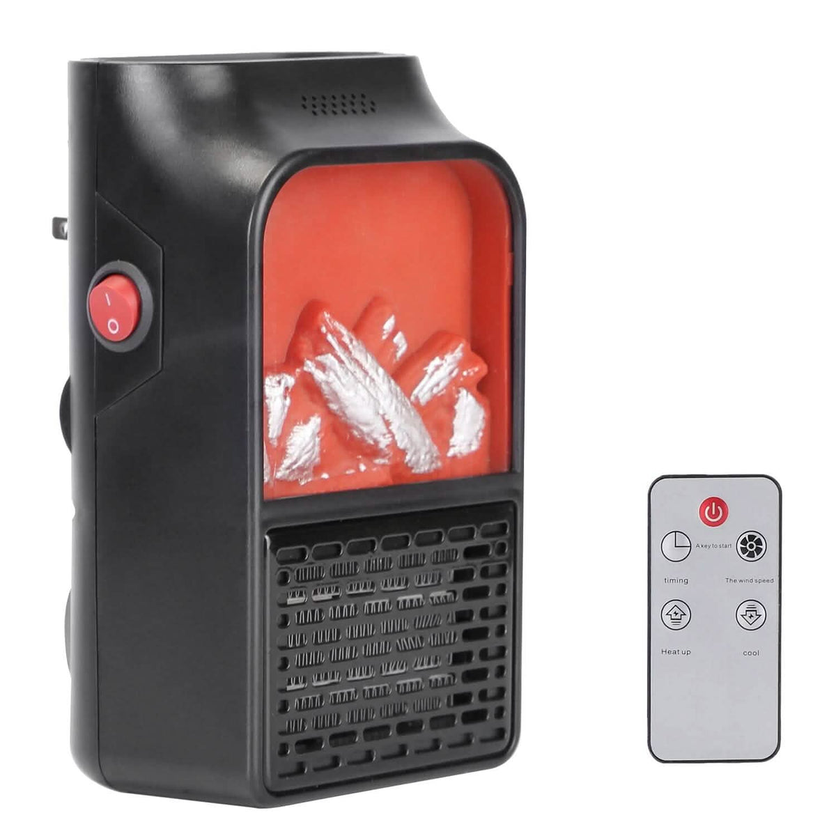 800w Plug-In Space Heater Wall Outlet with 360° Rotatable Plug Household Appliances - Tophatter Daily Deals