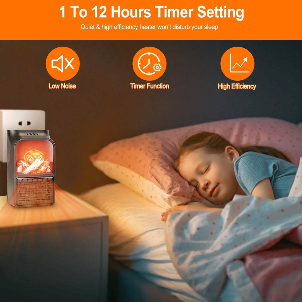800w Plug-In Space Heater Wall Outlet with 360° Rotatable Plug Household Appliances - Tophatter Daily Deals