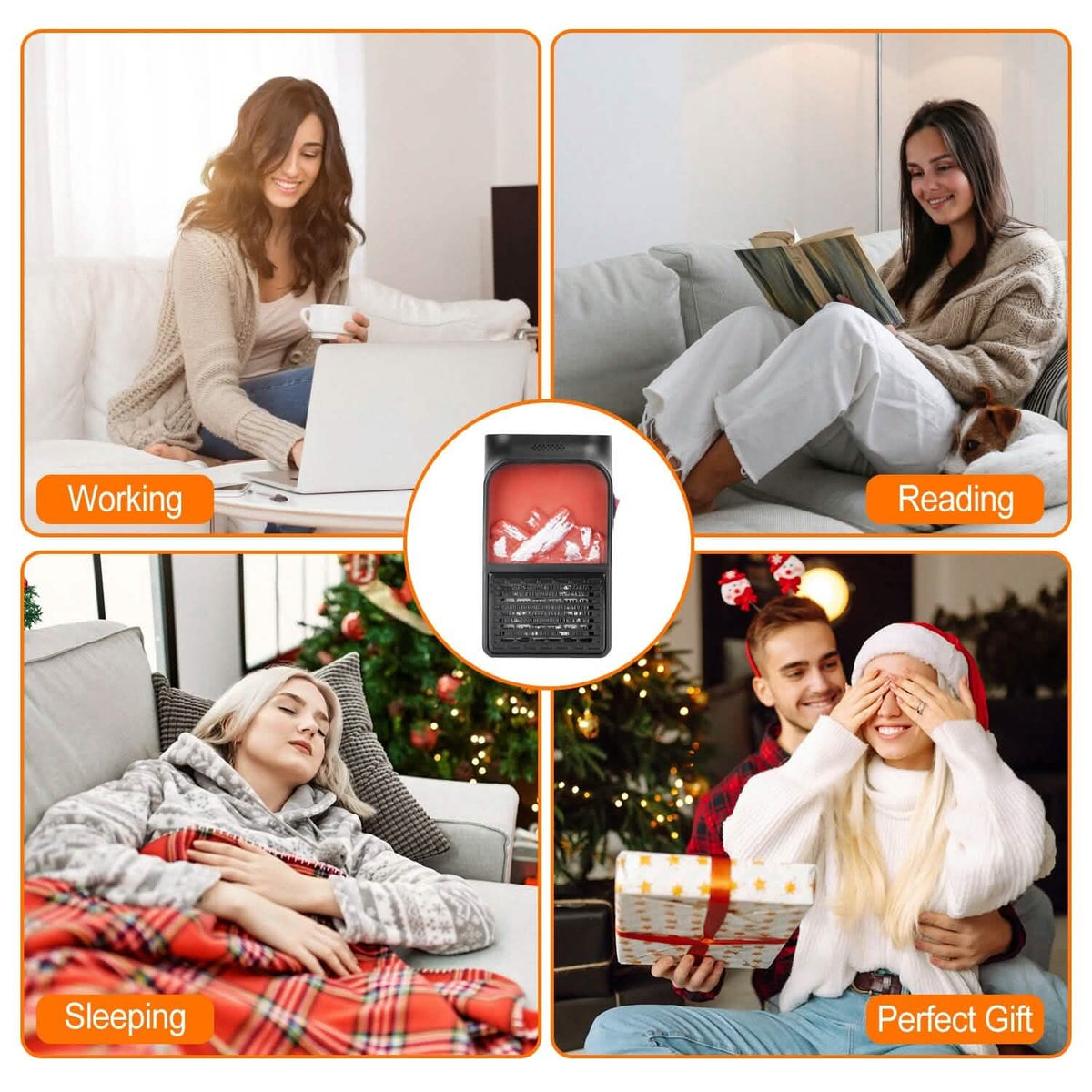800w Plug-In Space Heater Wall Outlet with 360° Rotatable Plug Household Appliances - Tophatter Daily Deals