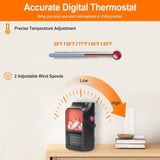 800w Plug-In Space Heater Wall Outlet with 360° Rotatable Plug Household Appliances - Tophatter Daily Deals