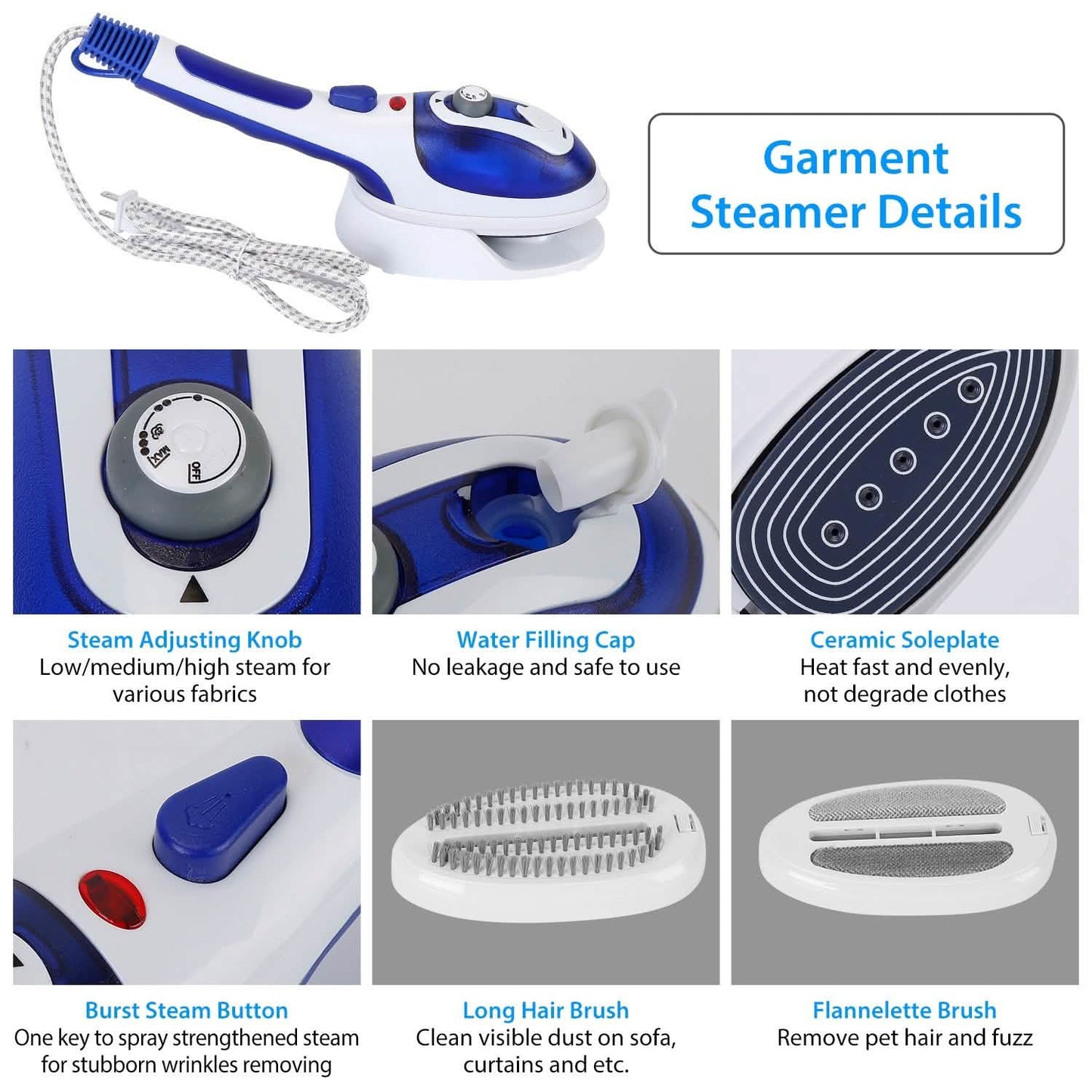 800W Portable Iron Garment Steamer Household Appliances - Tophatter Daily Deals