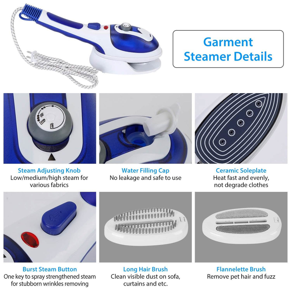 800W Portable Iron Garment Steamer Household Appliances - Tophatter Daily Deals