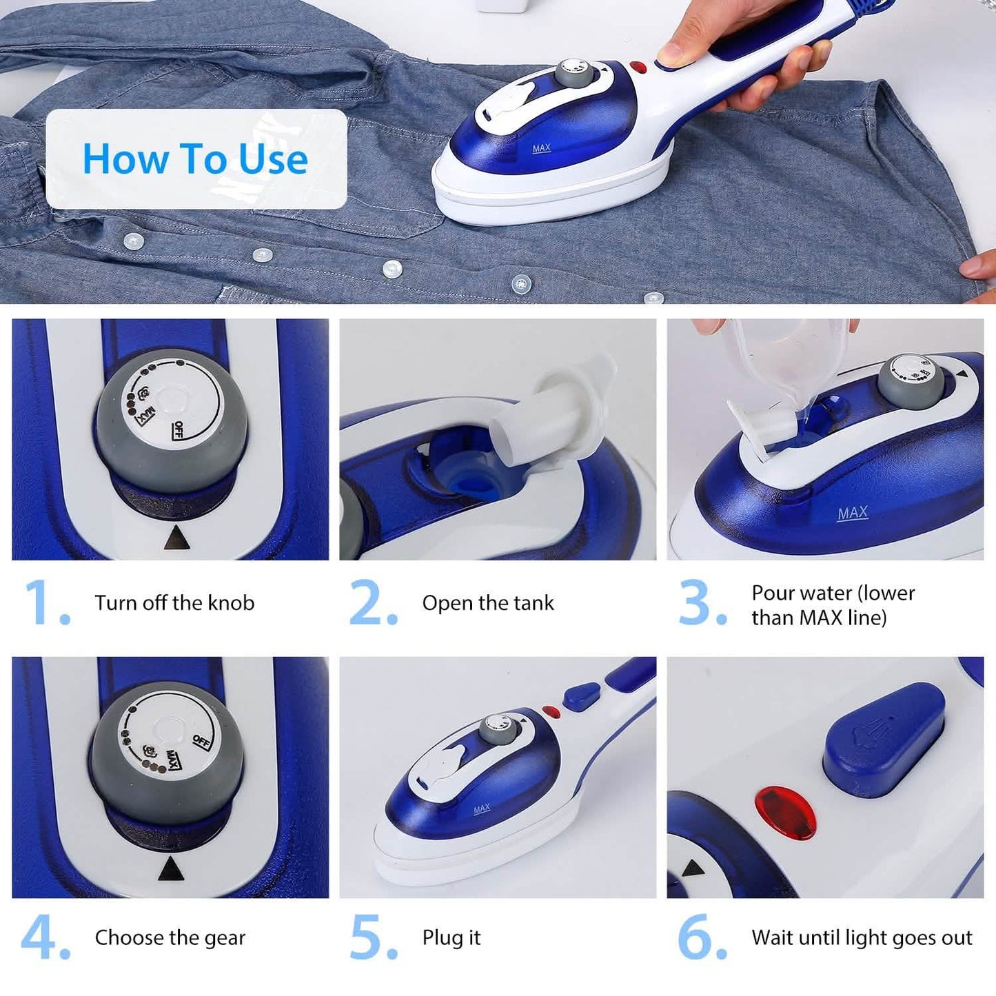 800W Portable Iron Garment Steamer Household Appliances - Tophatter Daily Deals