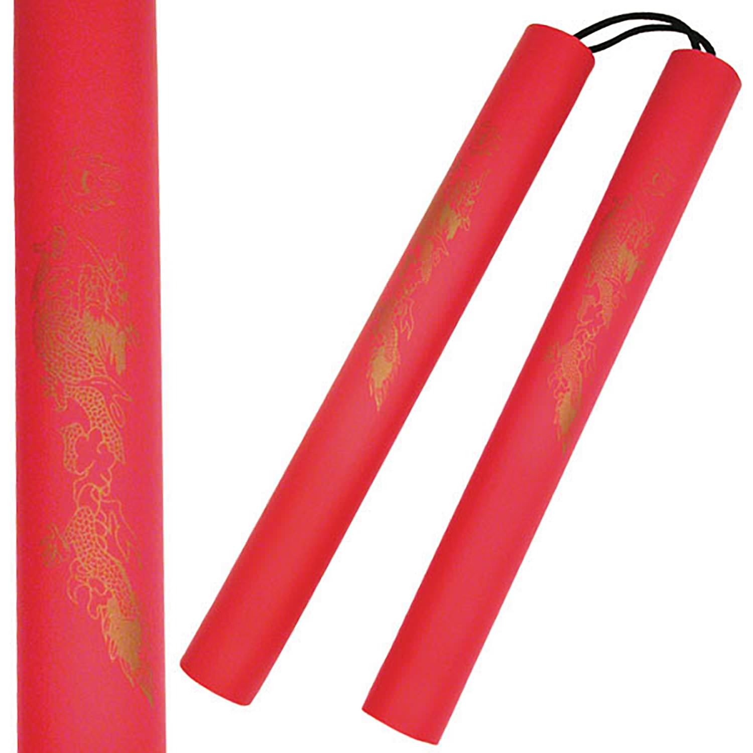 Nunchaku - Foam Padded Corded Red Dragon Nunchucks - Tophatter's Inc. Weapons Store Online Collectible Weapons - Tophatter Daily Deals