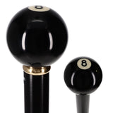 Genuine 8-Ball Handle Walking Stick: Black Beechwood & Brass Sports Walking Canes - Tophatter Daily Deals
