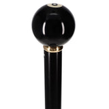 Genuine 8-Ball Handle Walking Stick: Black Beechwood & Brass Sports Walking Canes - Tophatter Daily Deals