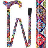 Designer Chic Folding FashionStix Colorful Collage, Patterned Handle Folding Canes - Tophatter Daily Deals