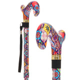 Designer Chic Folding FashionStix Colorful Collage, Patterned Handle Folding Canes - Tophatter Daily Deals